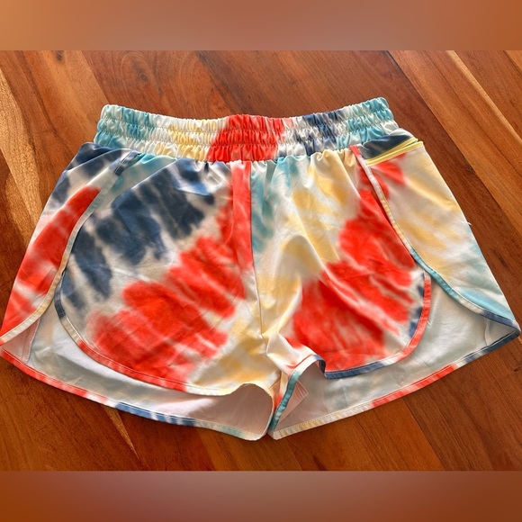 Blooming Jelly Colorful Tie-Dye Lined Women's Running Shorts - Picture 1 of 5